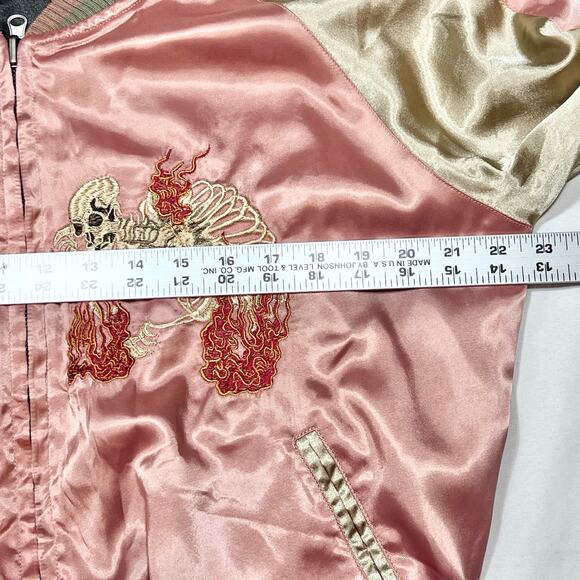 Vintage Japanese Souvenir Jacket Women L/XL Sukajan Reversible Embroidered Used - Picture 8 of 8